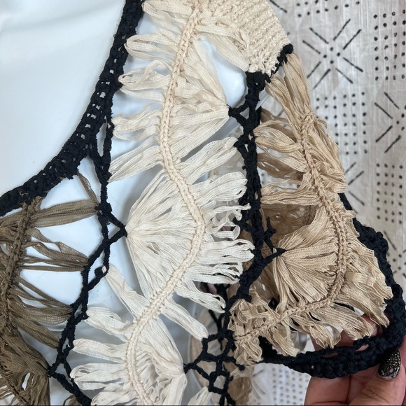 *NWT* Fever Hand Crochet Women's Top Brown - Picture 5 of 7